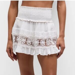 🌻NEW w/tags Ramy Brook White Avayah Eyelet Mini Skirt Size XL